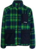 MC2 Saint Barth logo-embroidered fleece tartan jacket - Green