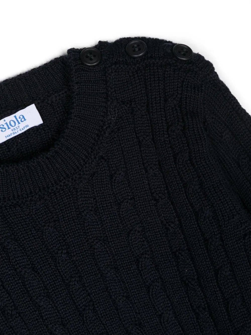 Siola Kabelgebreide trui Blauw