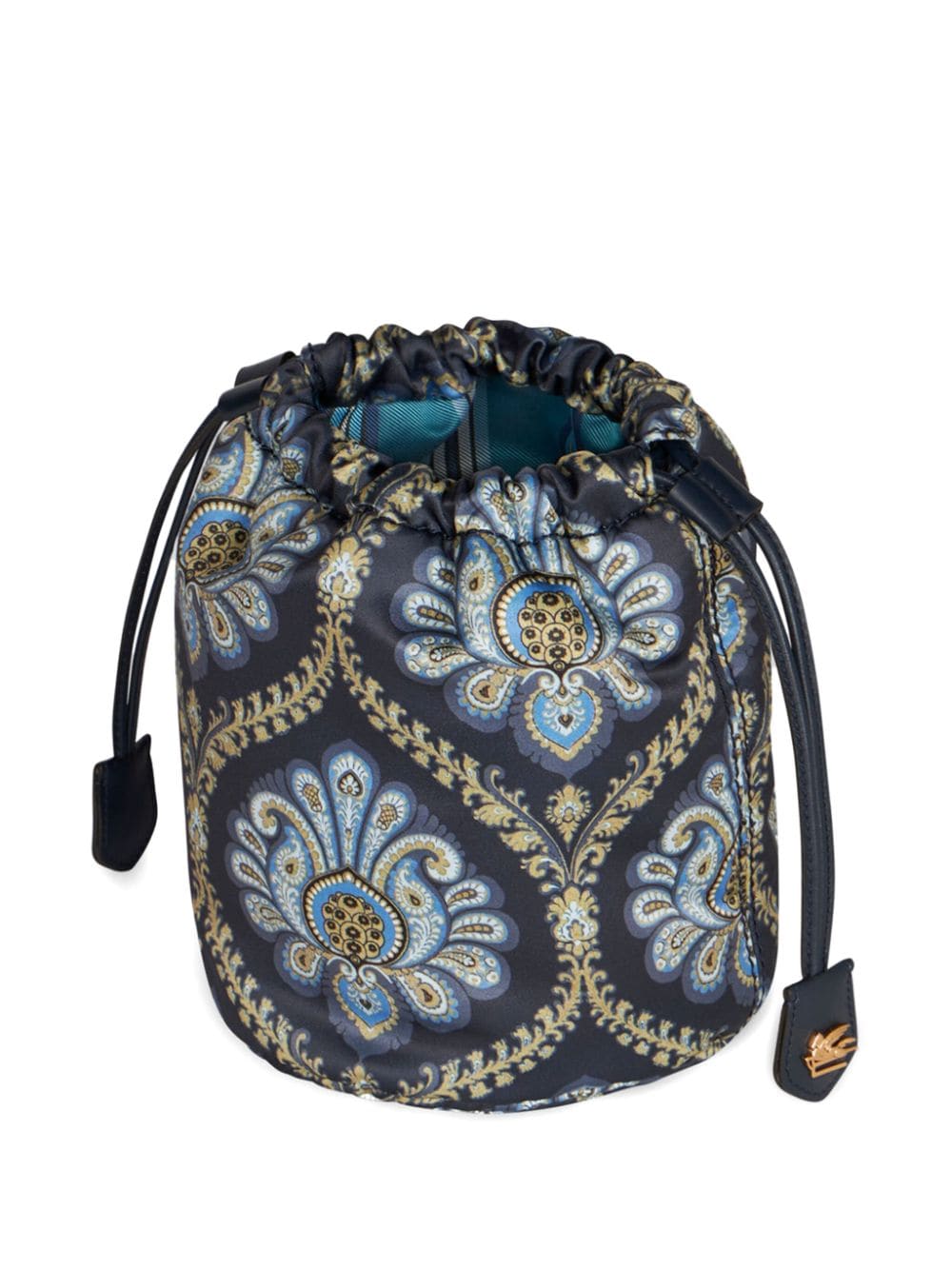 Shop Etro Paisley-print Satin Clutch Bag In Blue