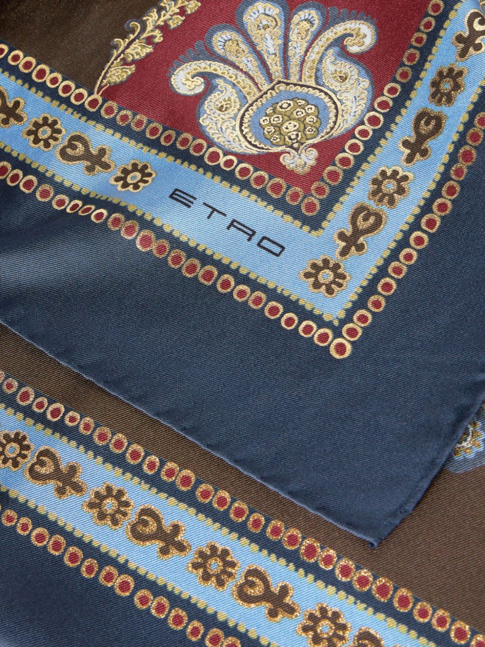 ETRO graphic-print silk scarf - Bruin