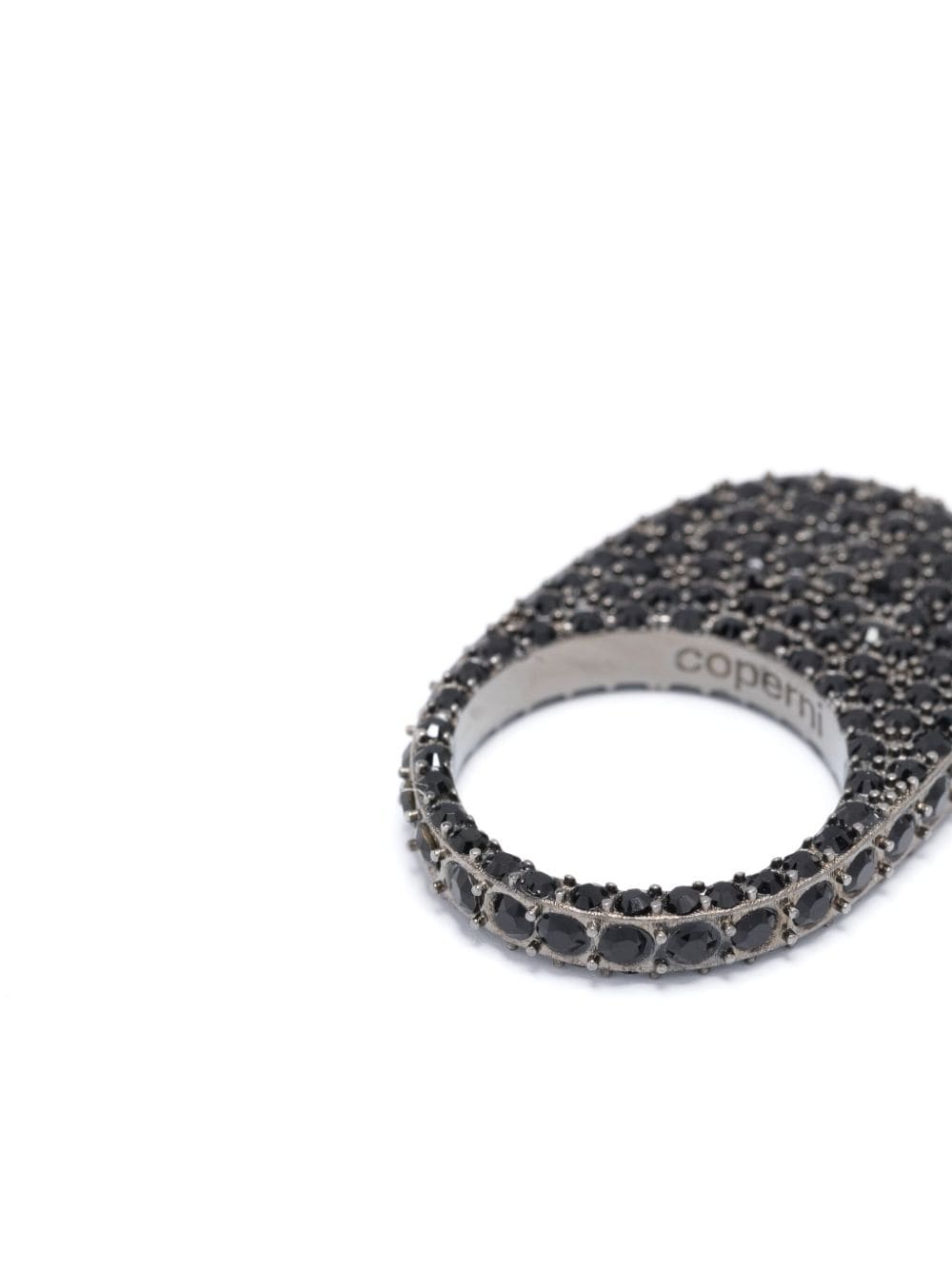 Shop Coperni Swipe Crystal-embelished Ring In Black