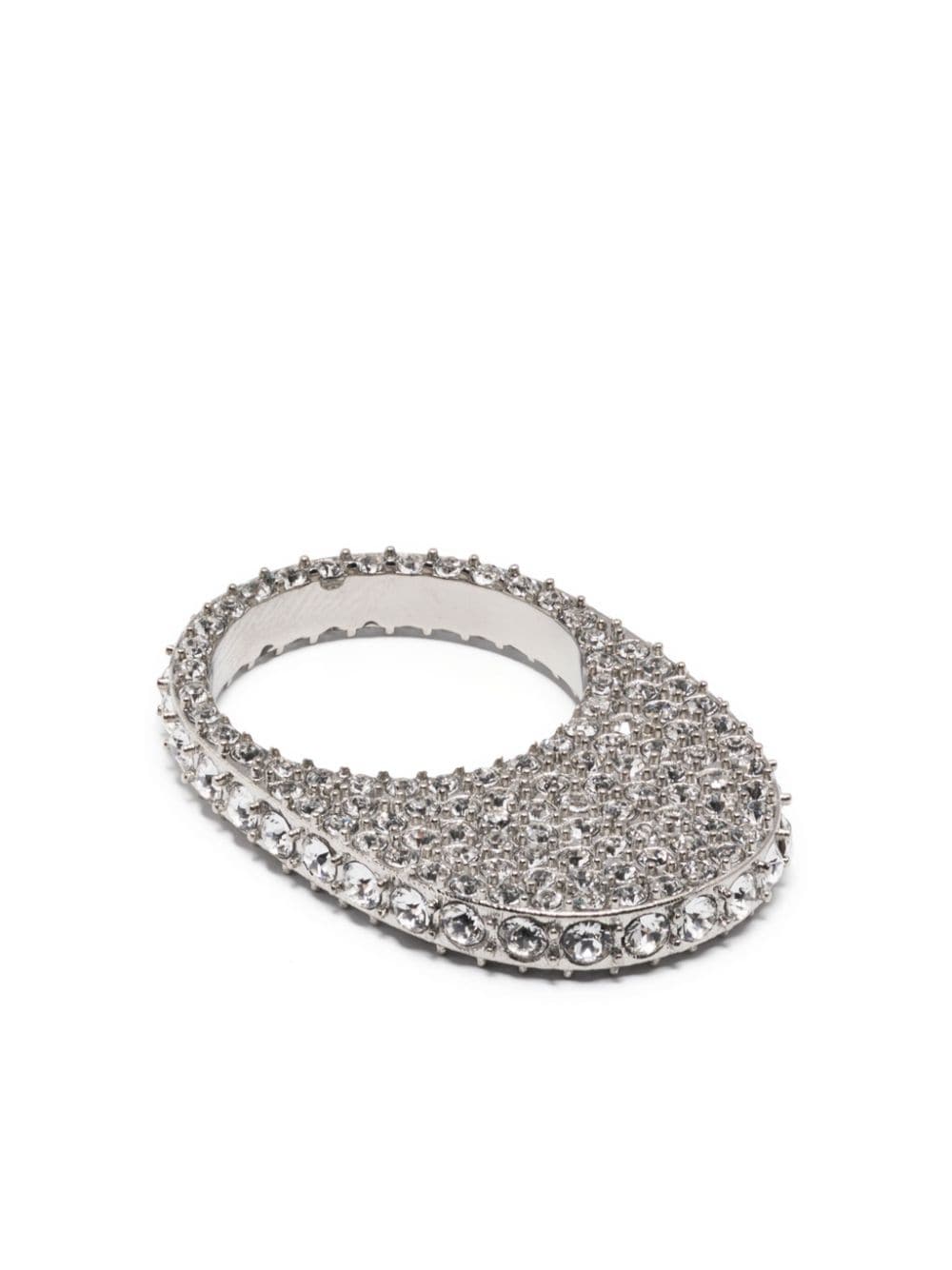 Coperni Swipe Crystal-embellished Ring In Silver