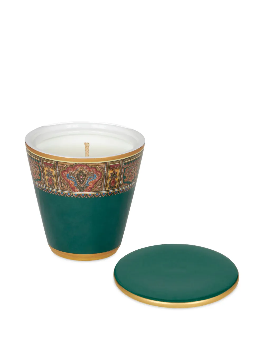 Shop Etro Paisley-print Porcelain Candle In Green