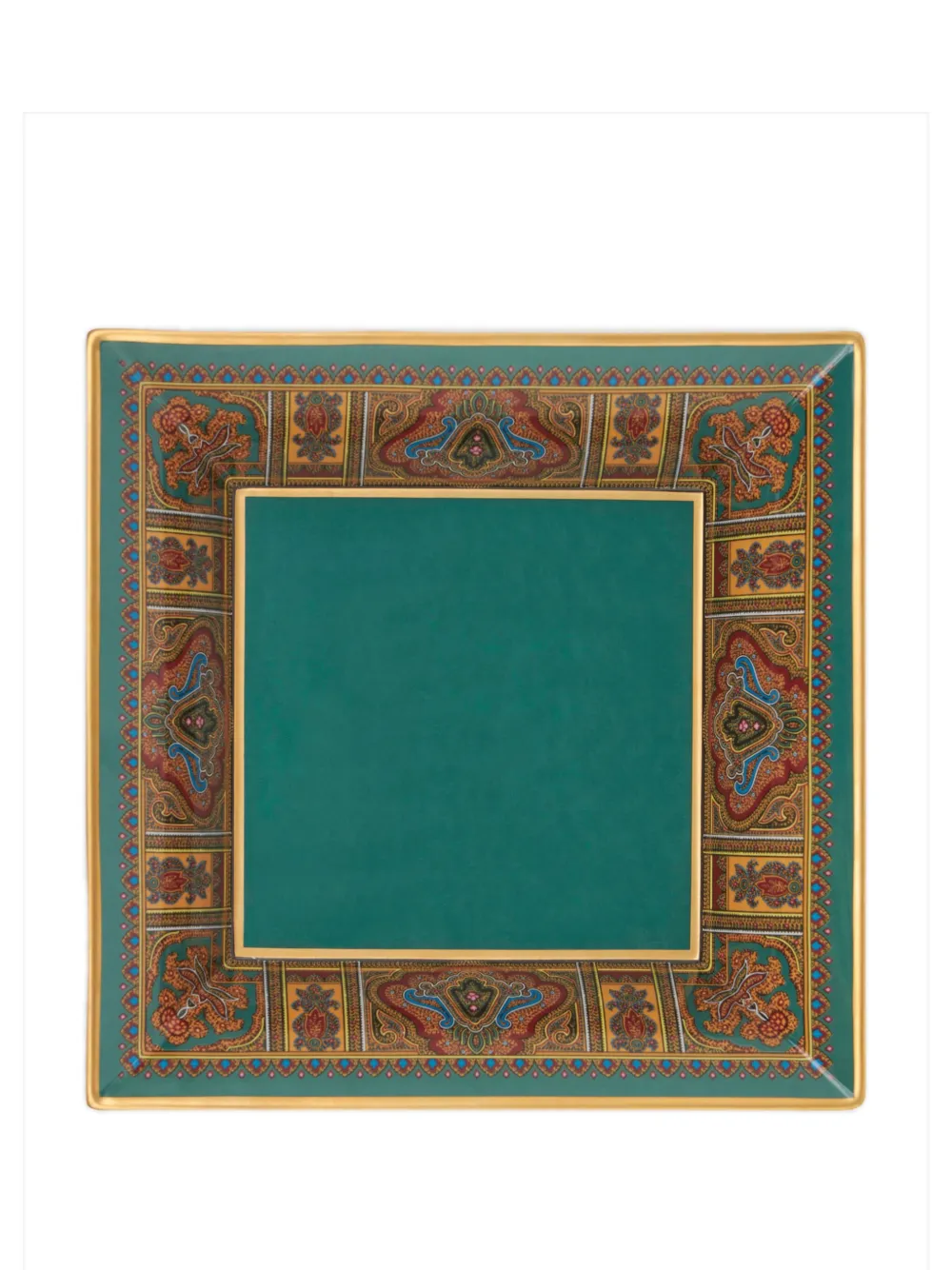 Shop Etro Home Paisley-print Porcelain Tray In Green