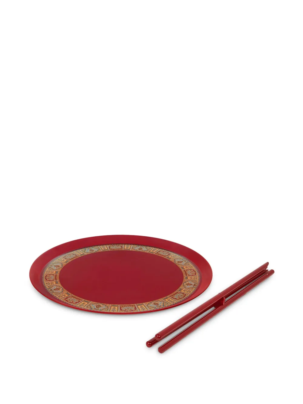 ETRO HOME Metalen dienblad met paisley-print - Rood
