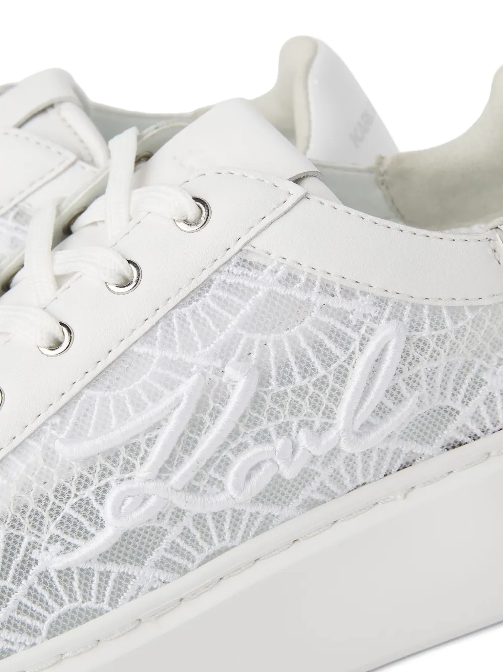 Karl Lagerfeld Maxi Kup Shoji lace-panel sneakers White