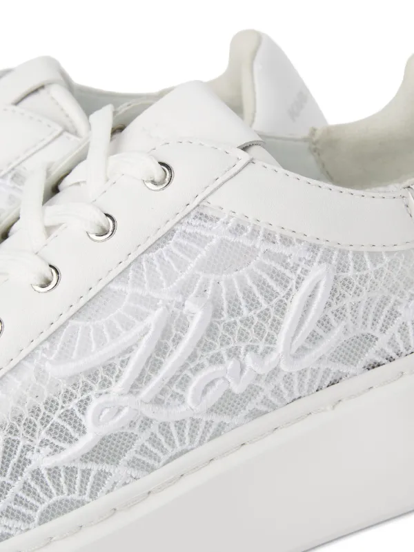Karl Lagerfeld Maxi Kup Shoji lace panel Sneakers White FARFETCH AE