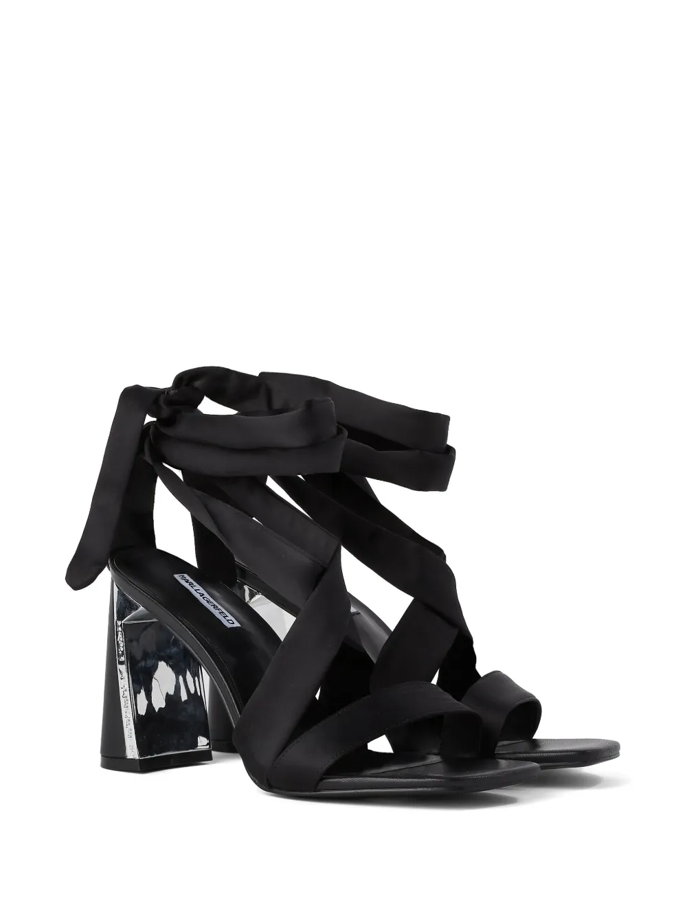 Karl Lagerfeld Masque 90mm scarf-wrap sandals Black