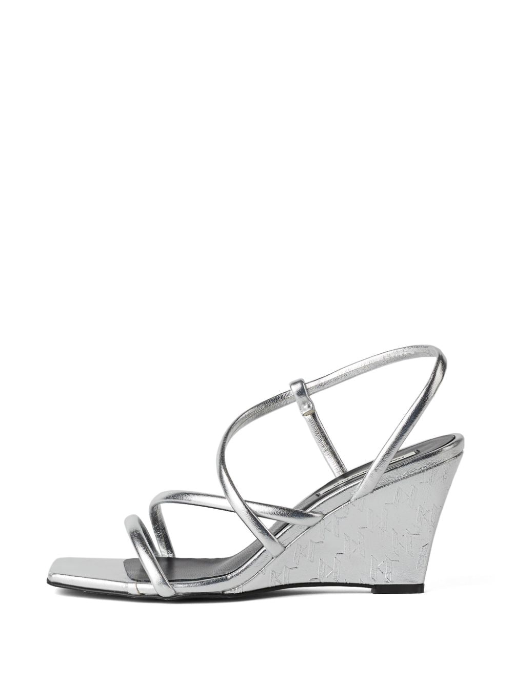 Karl Lagerfeld Rialto 80mm leather sandals Silver