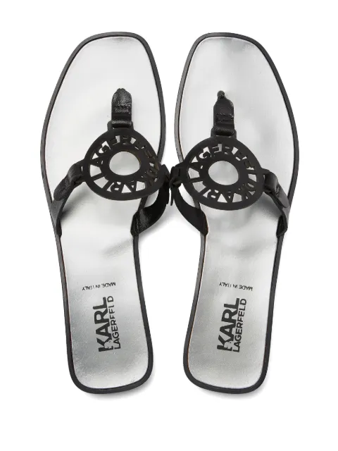 Karl Lagerfeld Ring cut out-logo sandals KLL80408999 - 3
