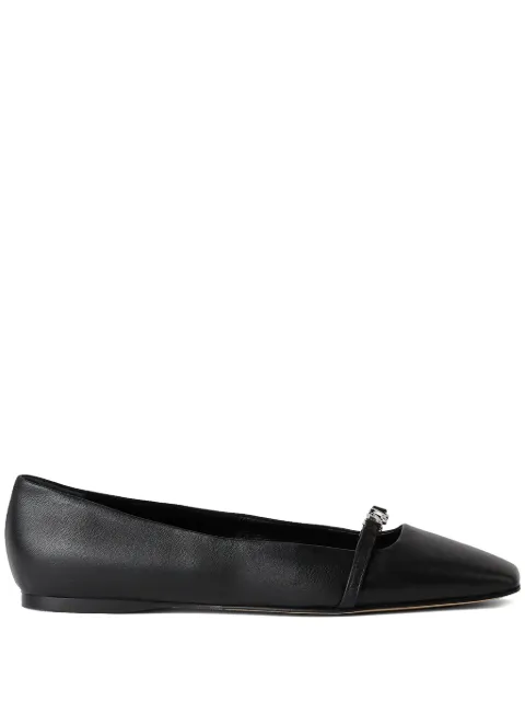 Karl Lagerfeld logo-plaque leather ballerina shoes