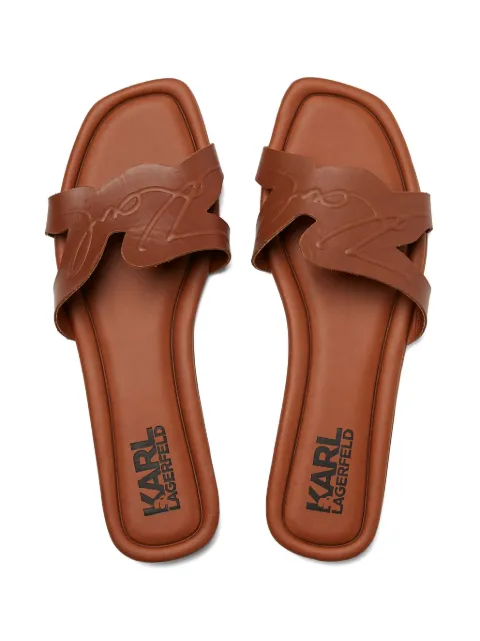 Karl Lagerfeld logo-embossed leather sandals KLL85408140 - 3