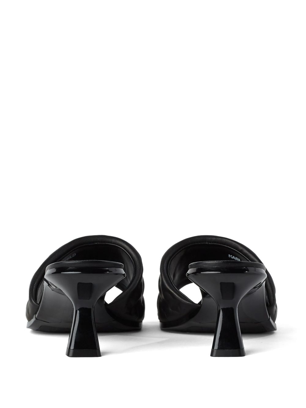 Shop Karl Lagerfeld Monogram 50mm Leather Sandals In 黑色