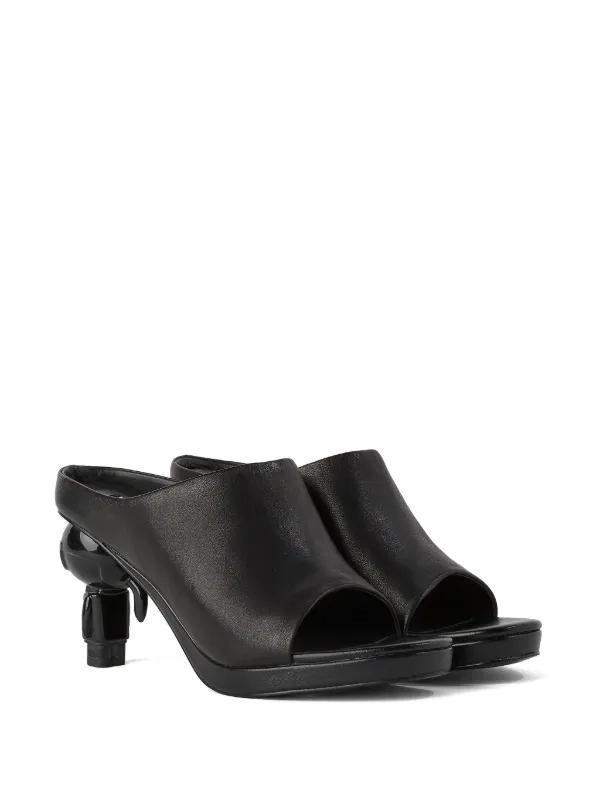 Karl Lagerfeld Ikon kitten heel Leather Mules Black FARFETCH TR