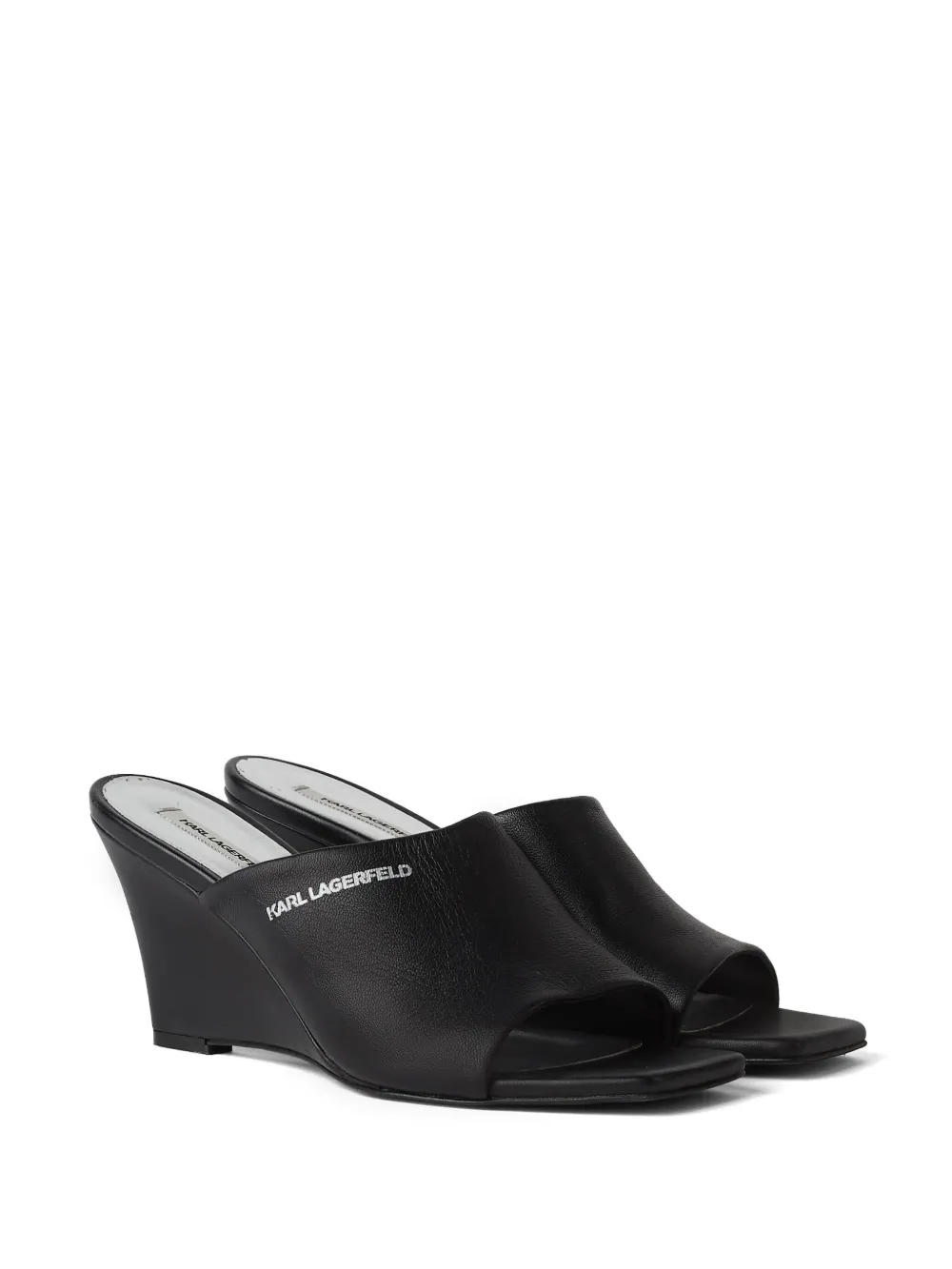 Karl Lagerfeld Rialto 80mm leather mules - Zwart
