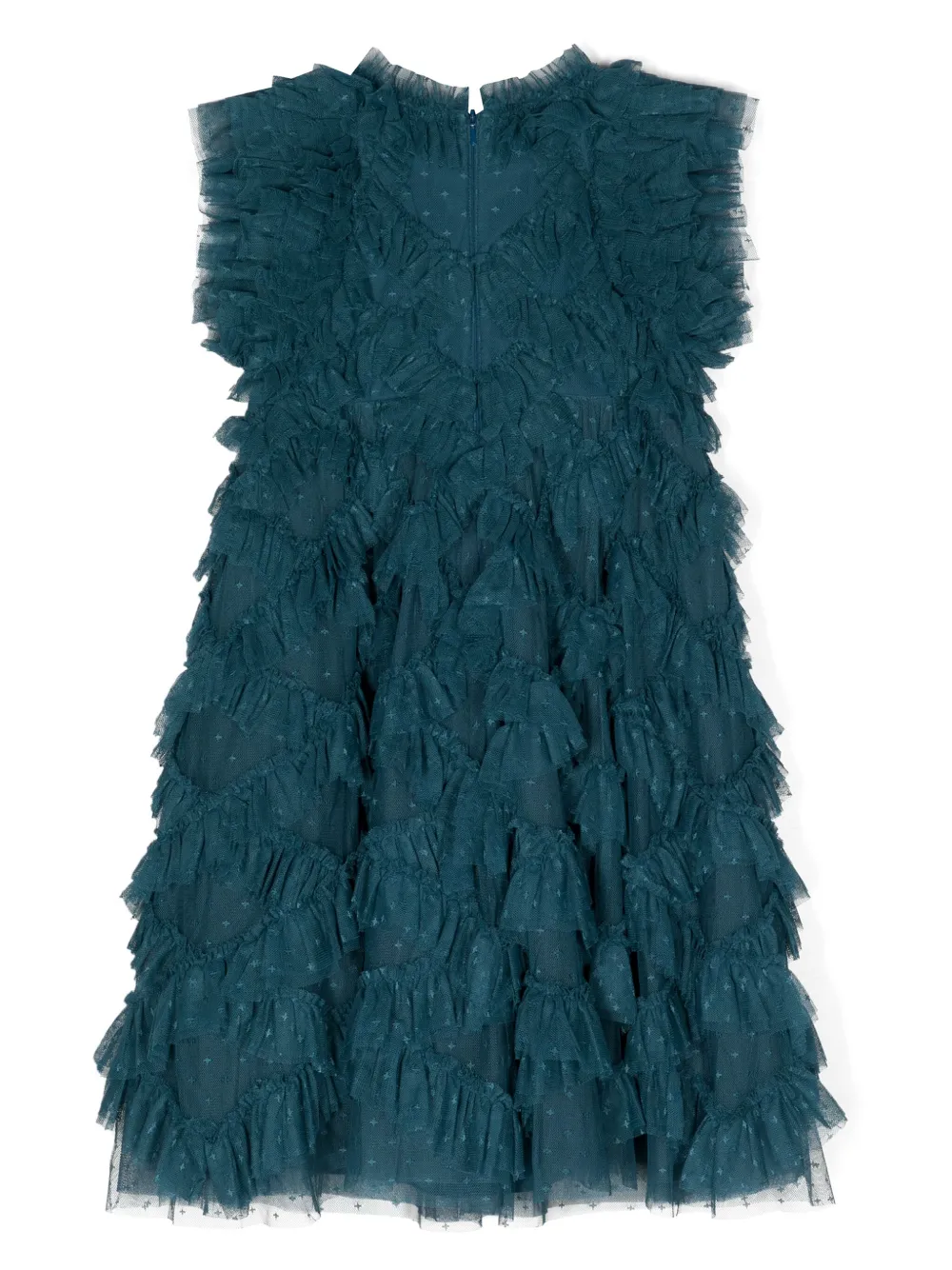 NEEDLE & THREAD KIDS Genevieve ruffled tulle dress - Groen