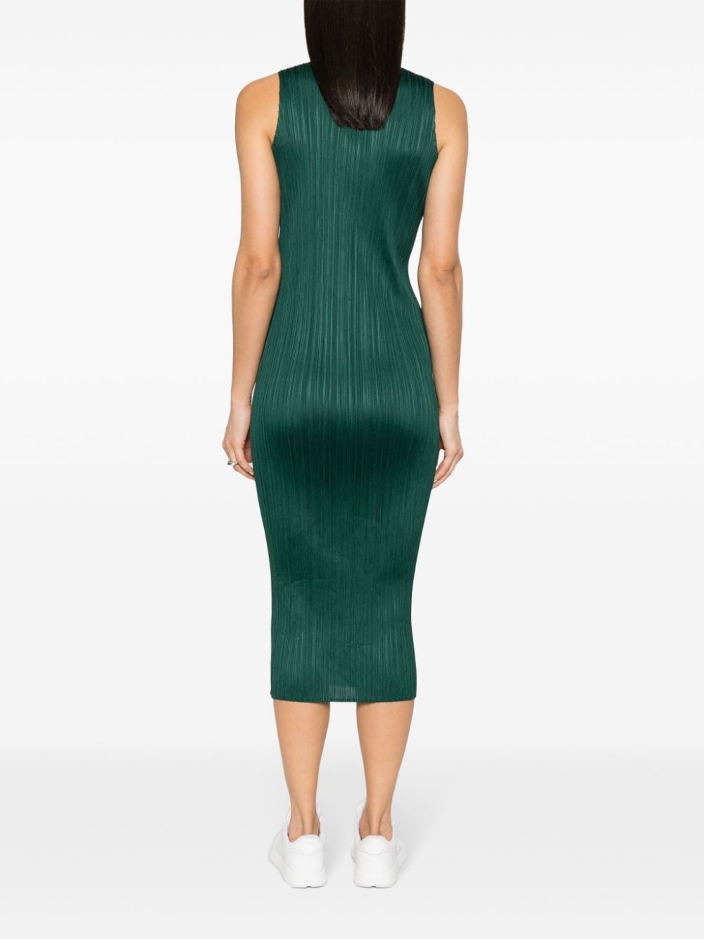 Shop Issey Miyake New Colorful Basics 3 Midi Dress In Grün