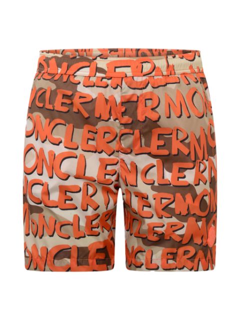 Moncler Enfant logo-print elasticated-waistband swim shorts