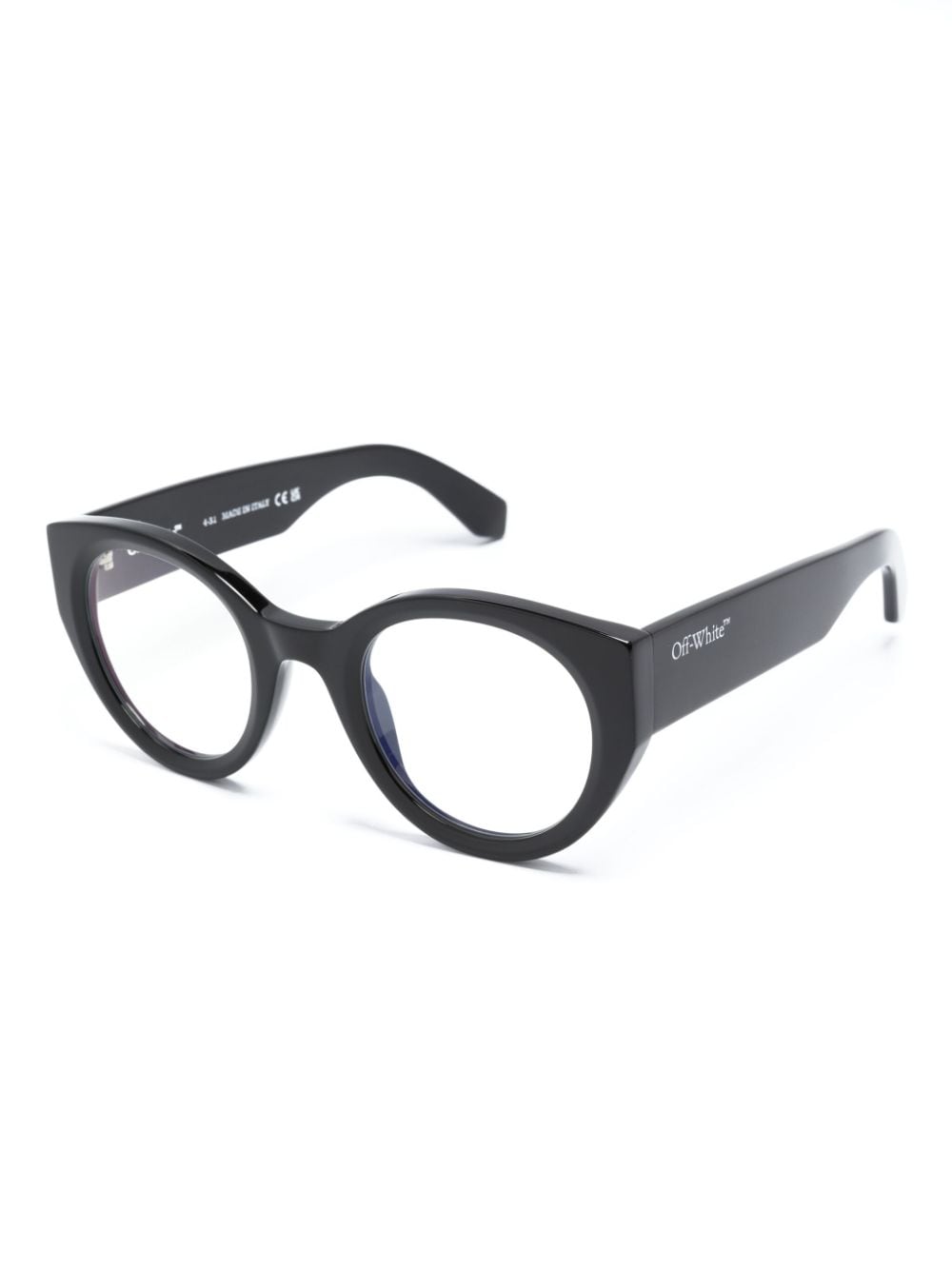 Shop Off-white Round-frame Optical Glasses In Black