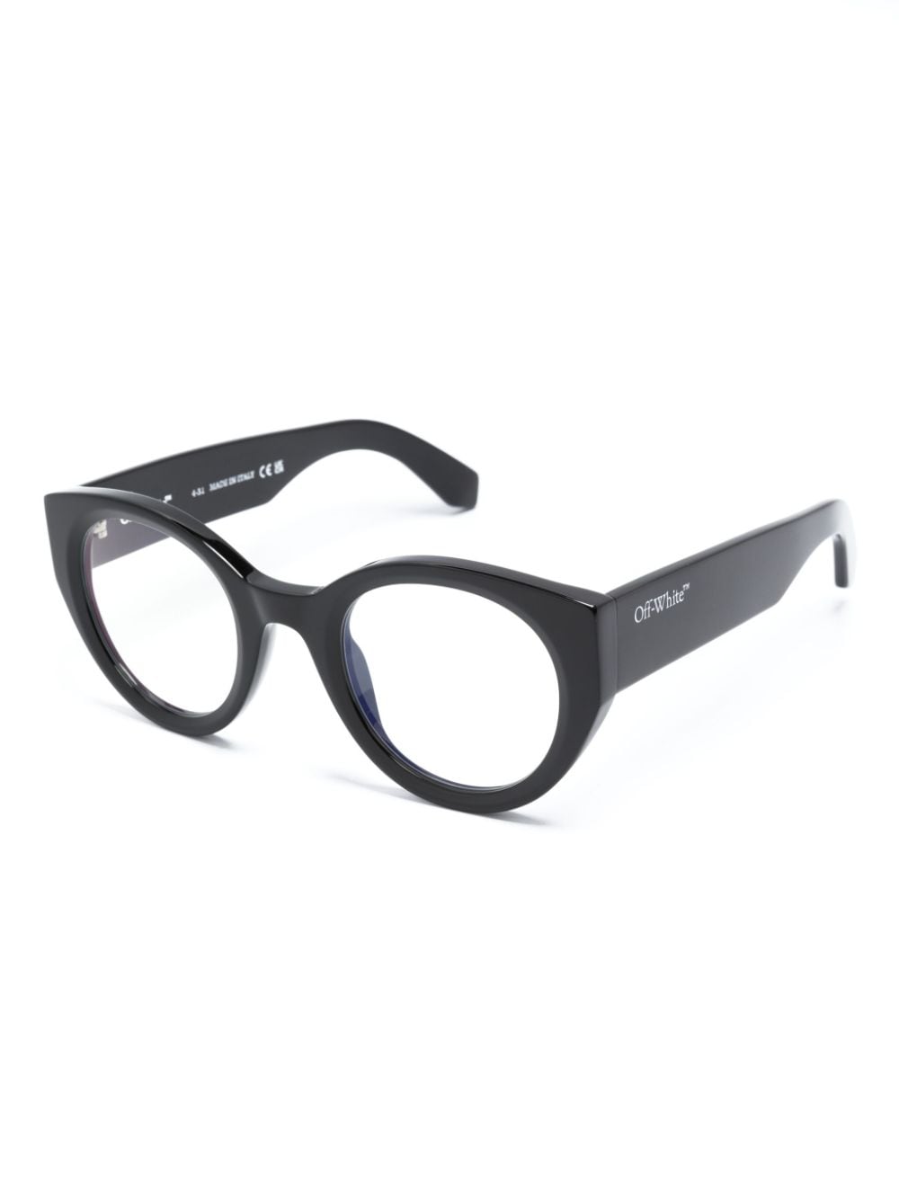 Off-White Eyewear Bril met rond montuur - Zwart