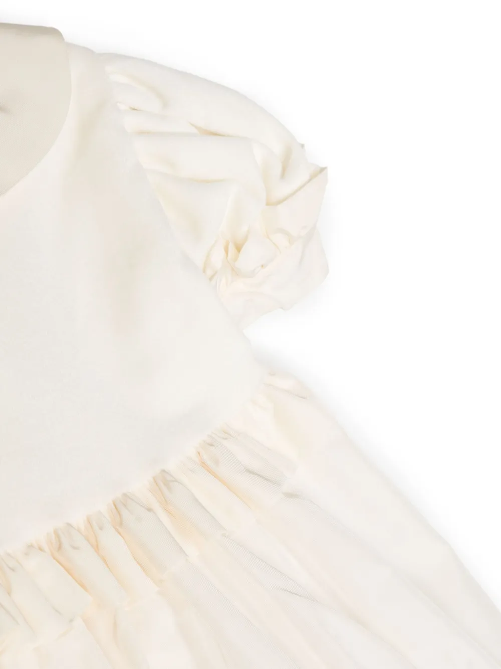 Siola Bow-detail Ruffled Dress In Neutrals