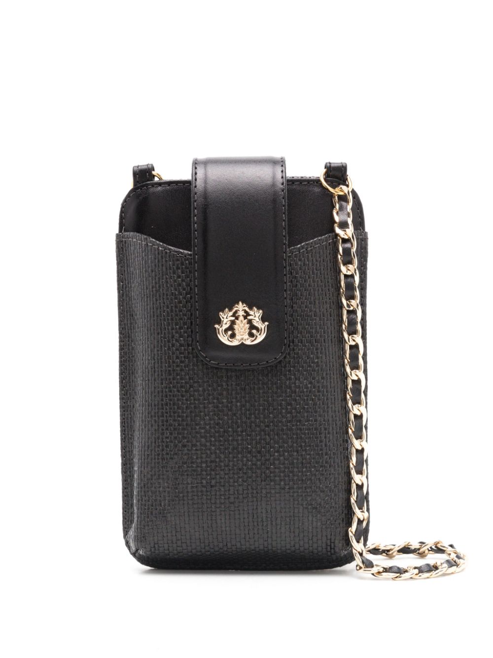 logo-plaque interwoven-design shoulder bag