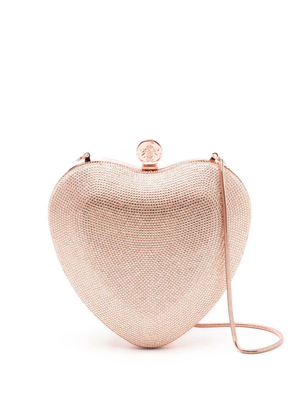 Heart crystal-embellished shoulder bag