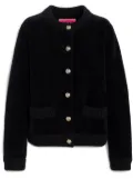 Barrie velvet-effect fine-knit cardigan - Black