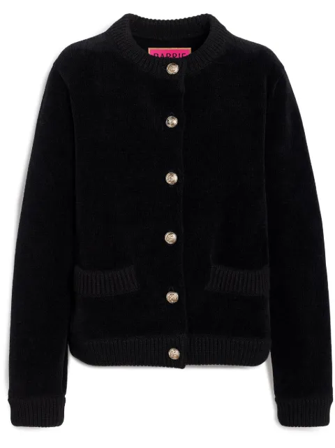 Barrie velvet-effect fine-knit cardigan
