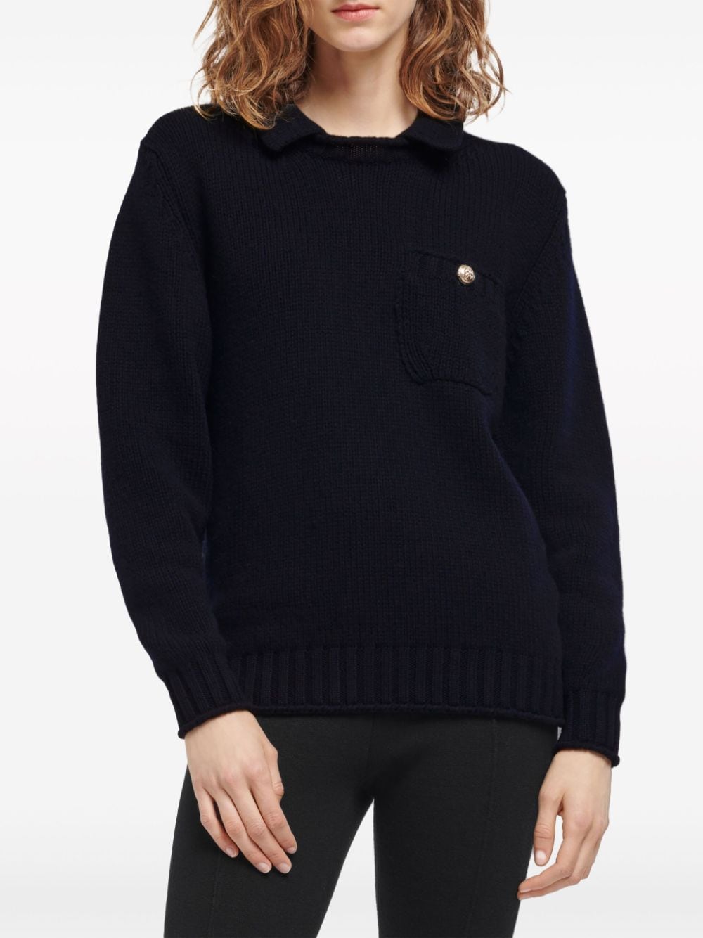 Shop Barrie Chunky-knit Cashmere Jumper In Blue