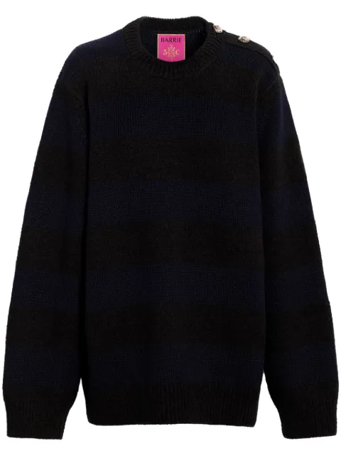 Barrie striped ribbed-knit jumper