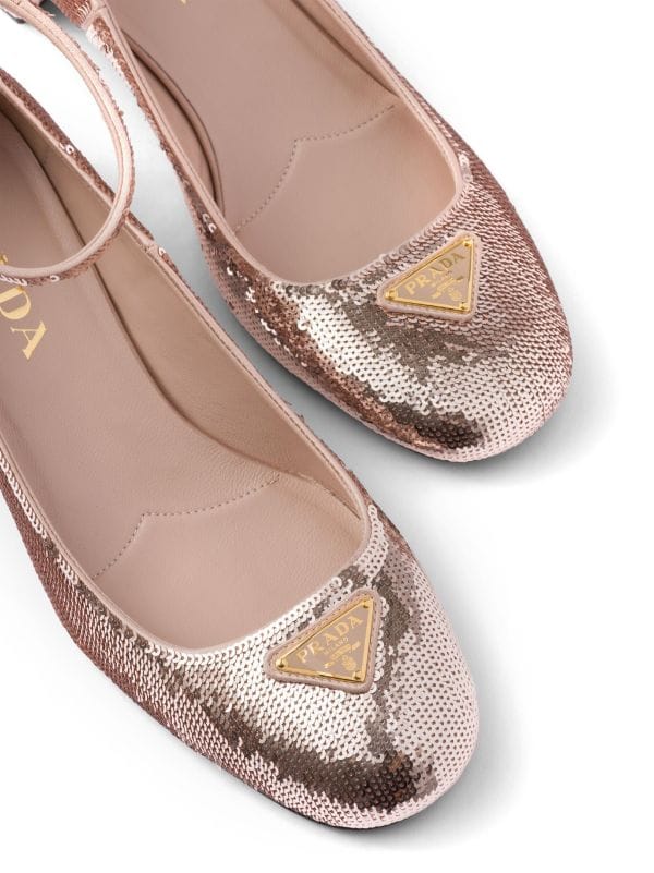 Prada sales gold flats