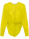Christopher Esber Springs silk twist-front blouse - Green