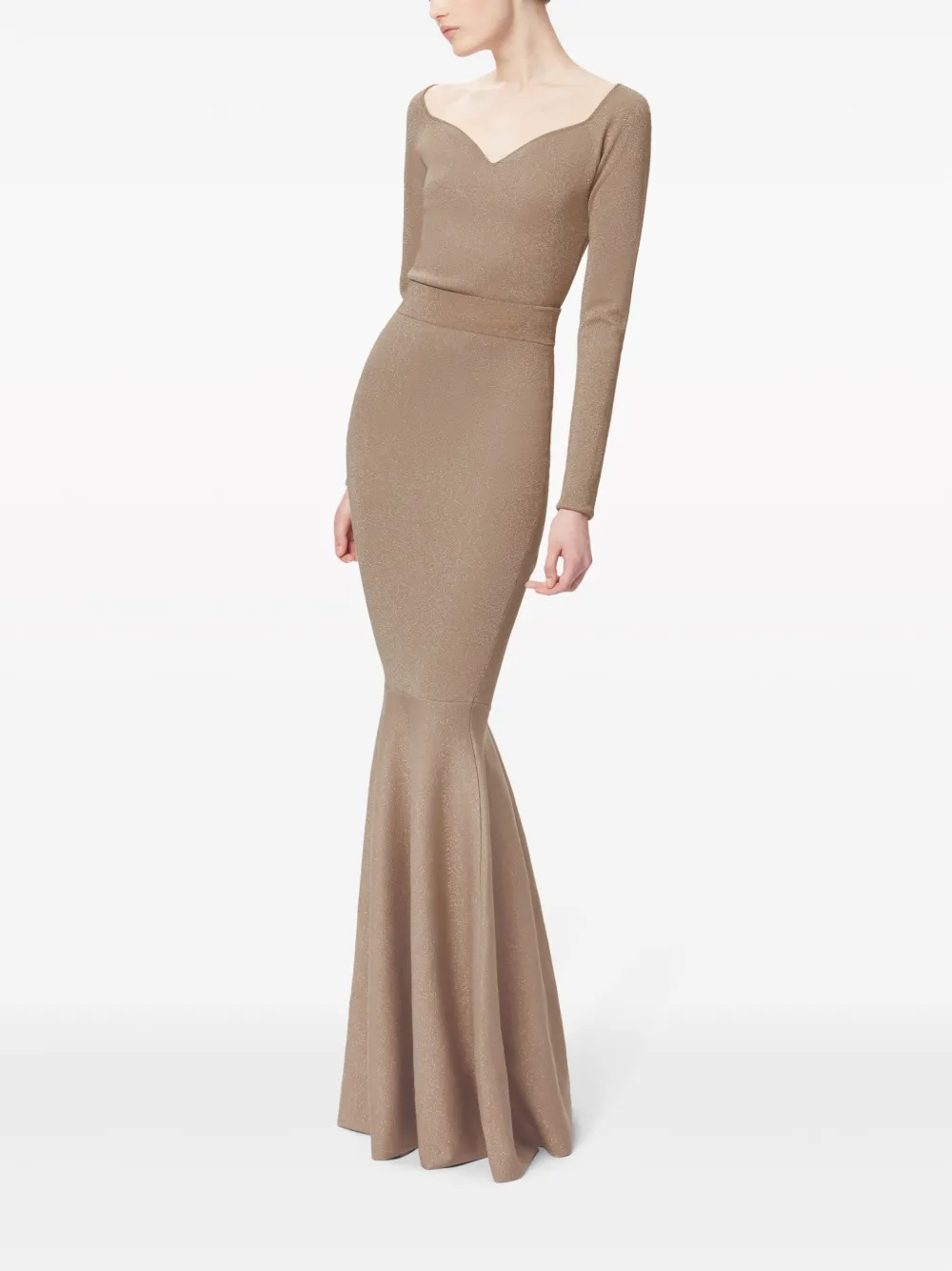 Shop Nina Ricci Sweetheart-neck Lurex Top In Neutrals