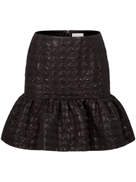 Nina Ricci patterned-jacquard ruffled miniskirt