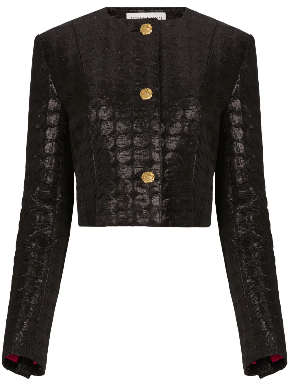 Nina Ricci Jacquard Button-down Cropped Jacket In U9000