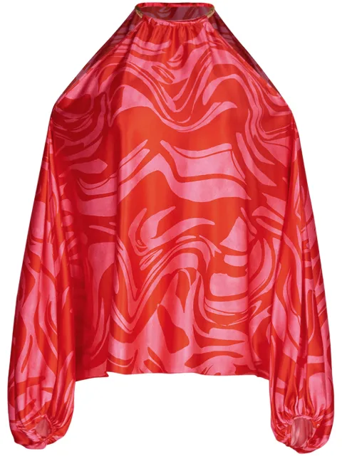 Silvia Tcherassi Janina marbled-pattern silk blouse