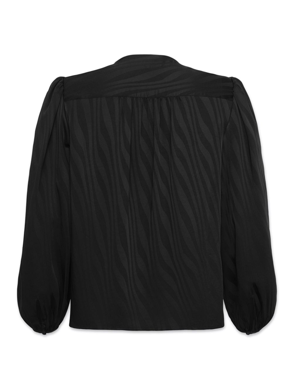 FRAME Satijnen keyhole blouse - Zwart