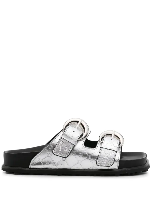 ★MARINE SERRE★MS グラウンドサンダル Marine Serre MS Ground サンダル | シルバートーン | FARFETCH JP