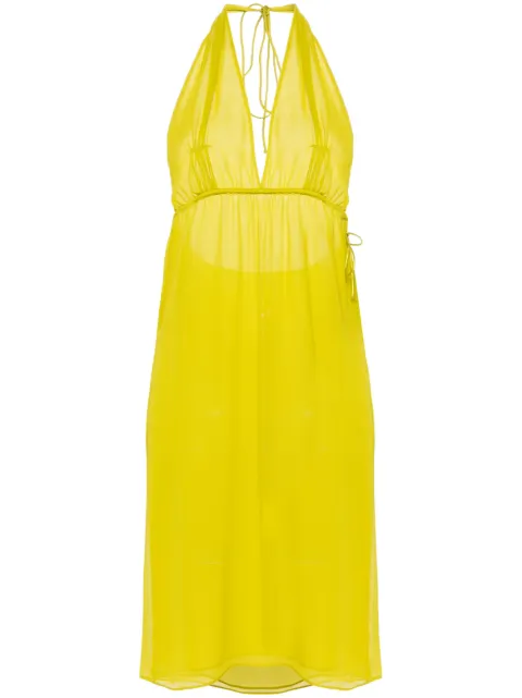 Christopher Esber vestido midi con cuello halter