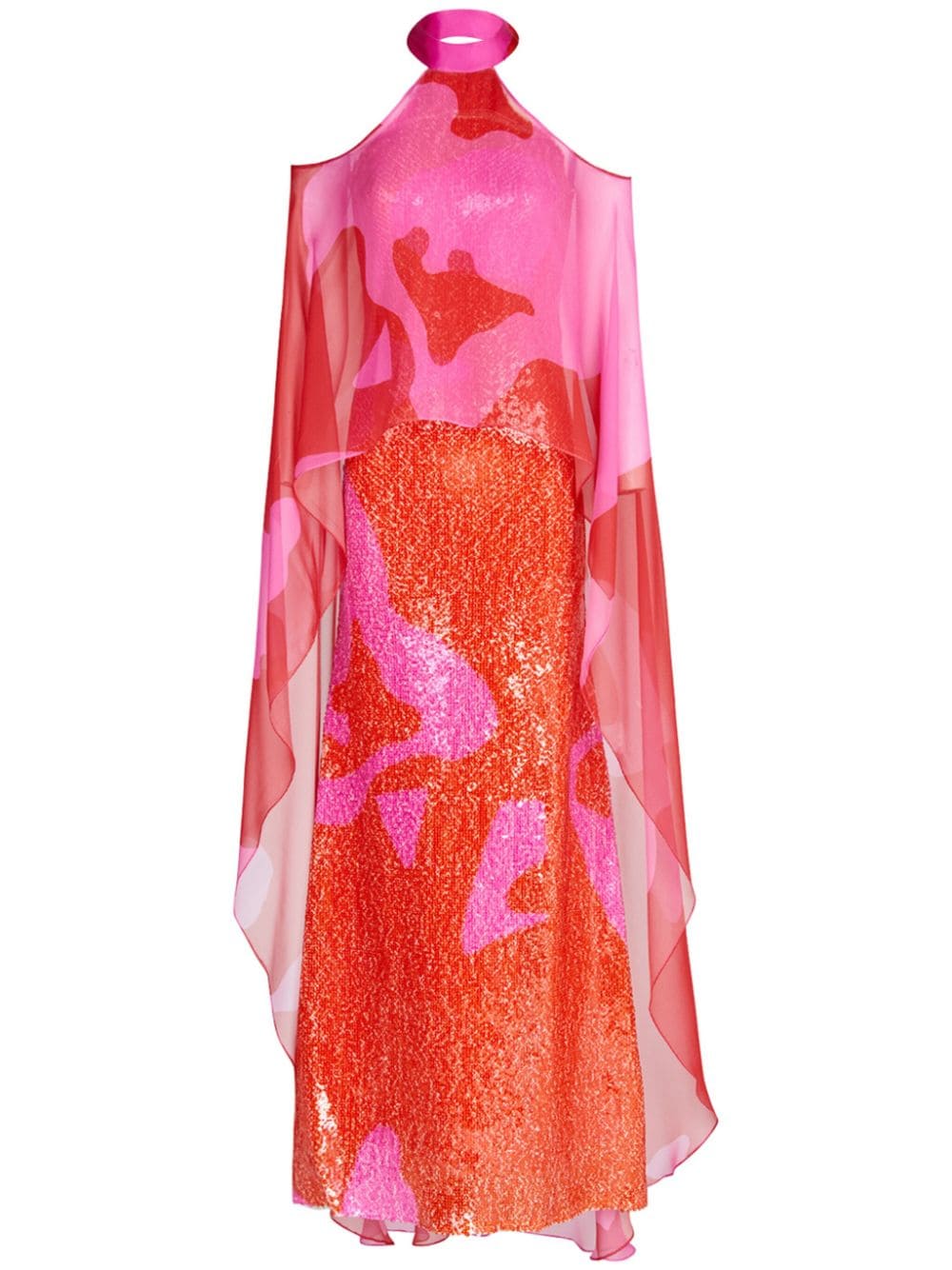 Silvia Tcherassi Lodi Layered Silk & Sequin Maxi Dress In Multi