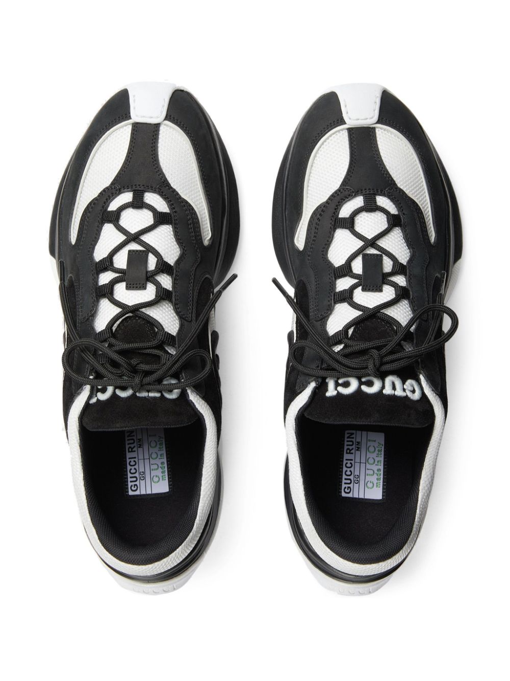 Shop Gucci Run Lace-up Sneakers In Schwarz