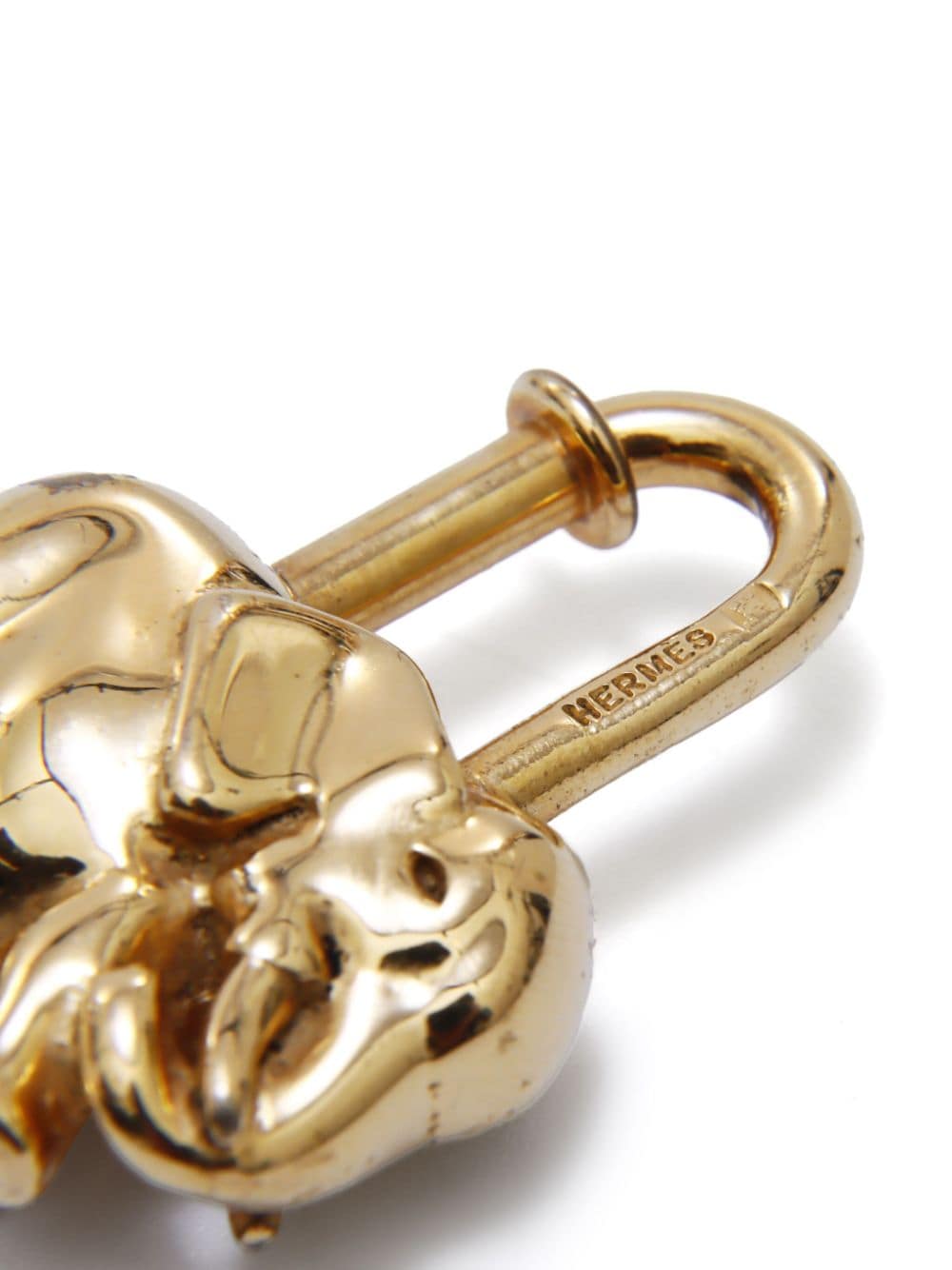 Pre-owned Hermes Elephant Cadena 挂锁吊饰（2000年代典藏款） In Gold