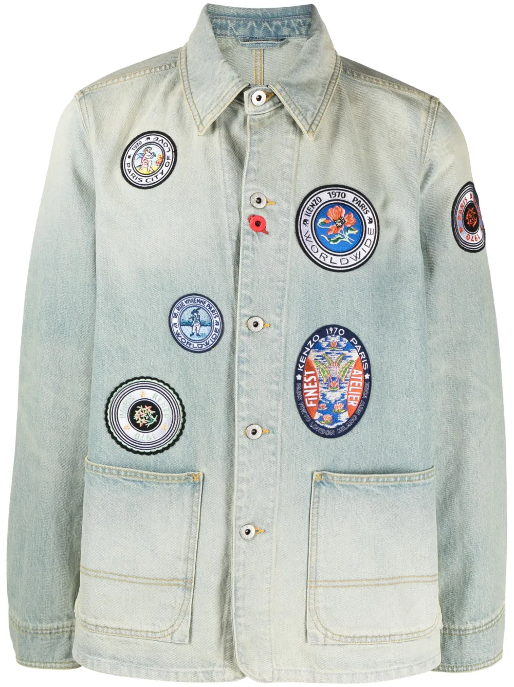 KENZO TRAVEL WORKWEAR APPLIQUÉD DENIM JACKET