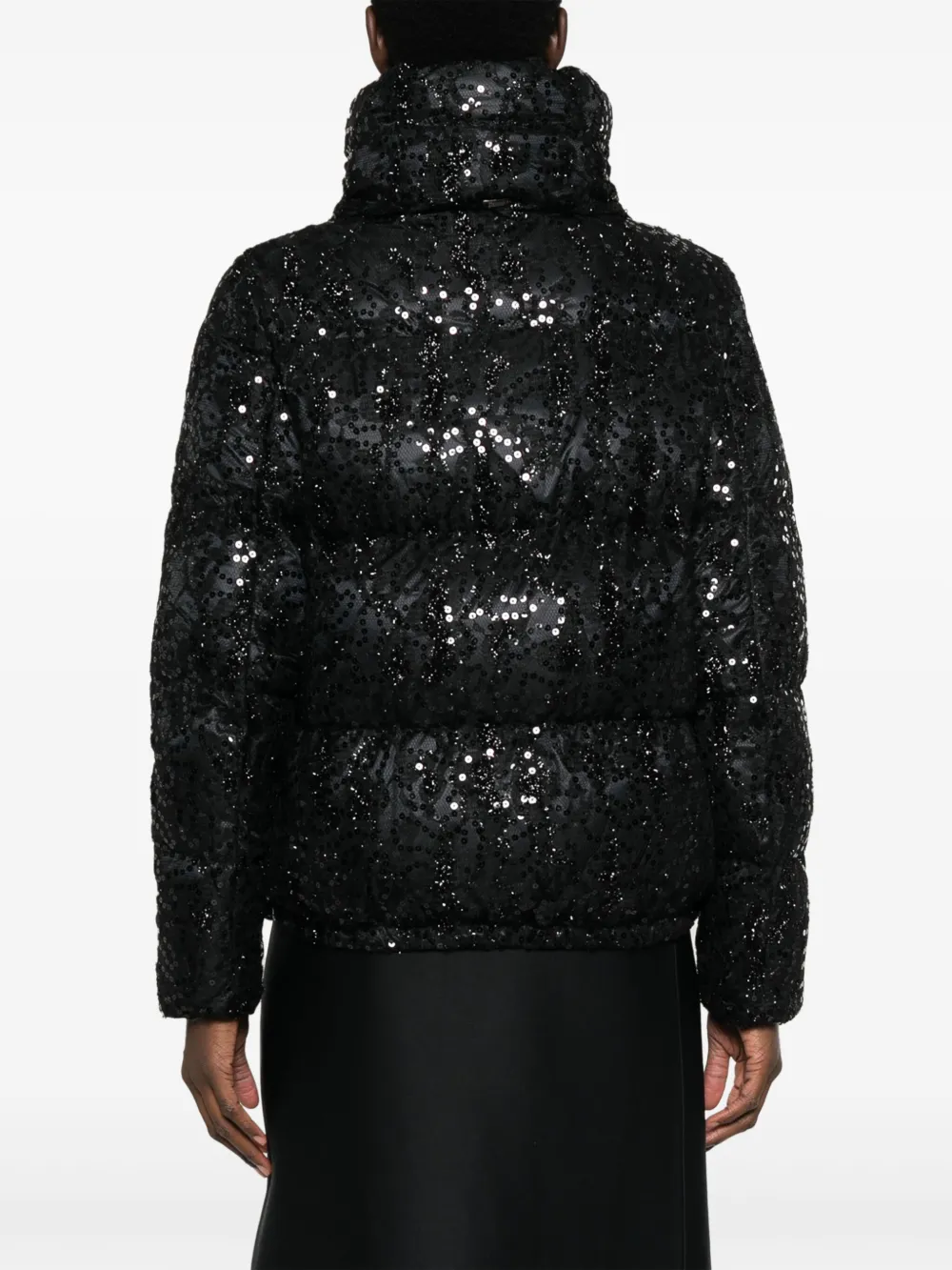 Herno Cropped Puffer Down Jacket In Black