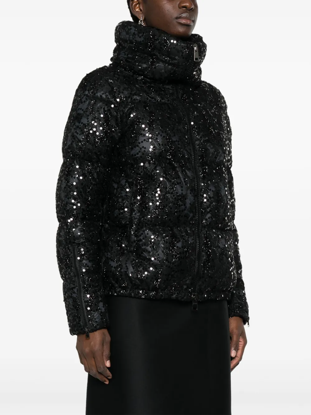 Herno Cropped Puffer Down Jacket In Black
