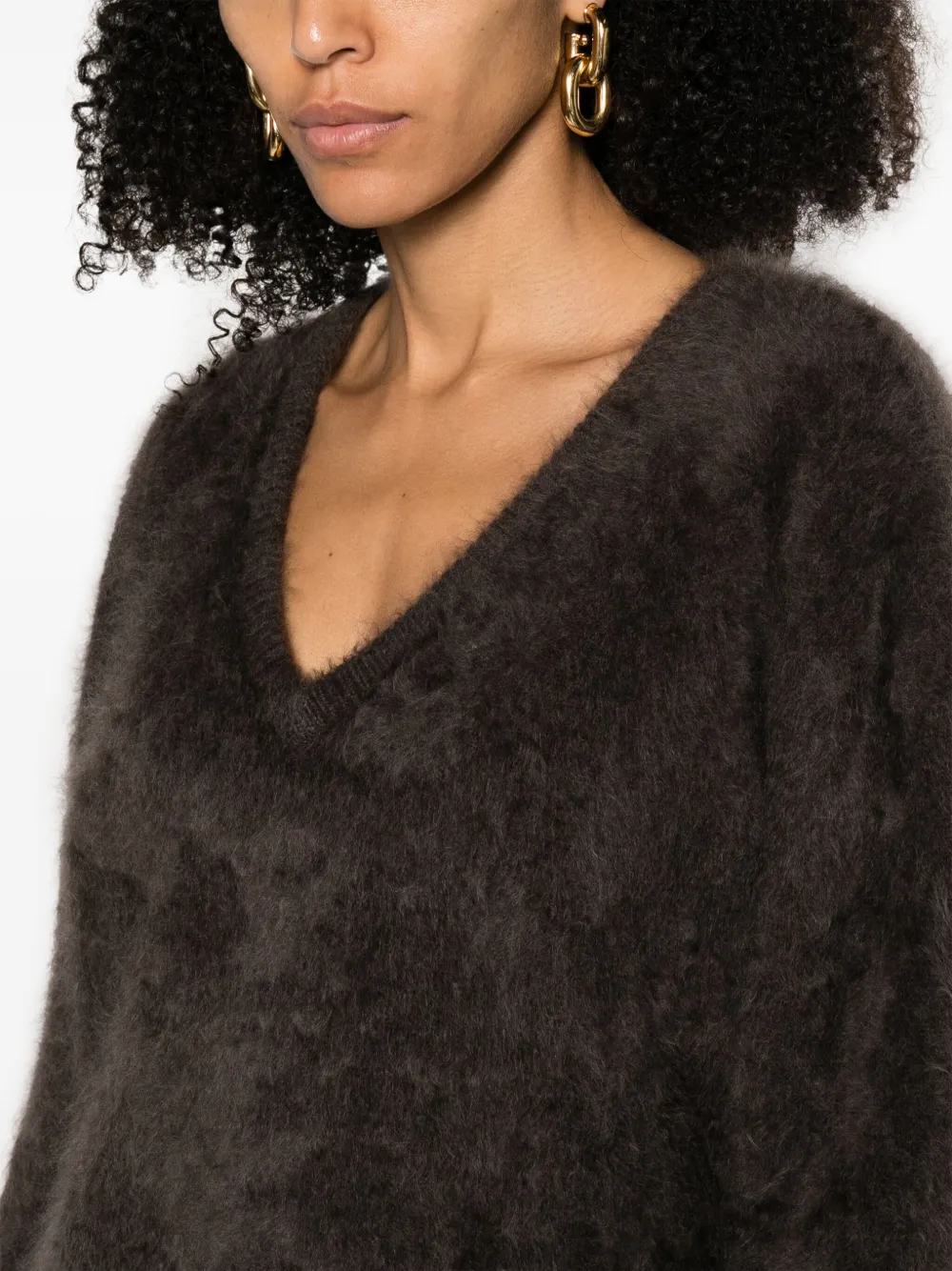 Lisa Yang The Margareta Brushed Cashmere Jumper In Brown