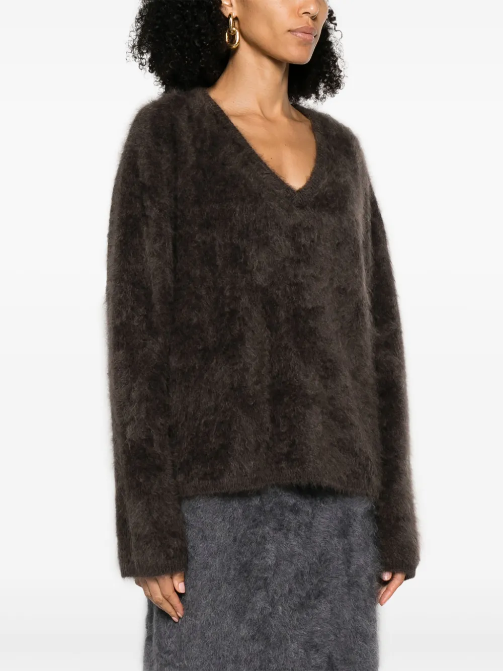 Lisa Yang The Margareta Brushed Cashmere Jumper In Brown