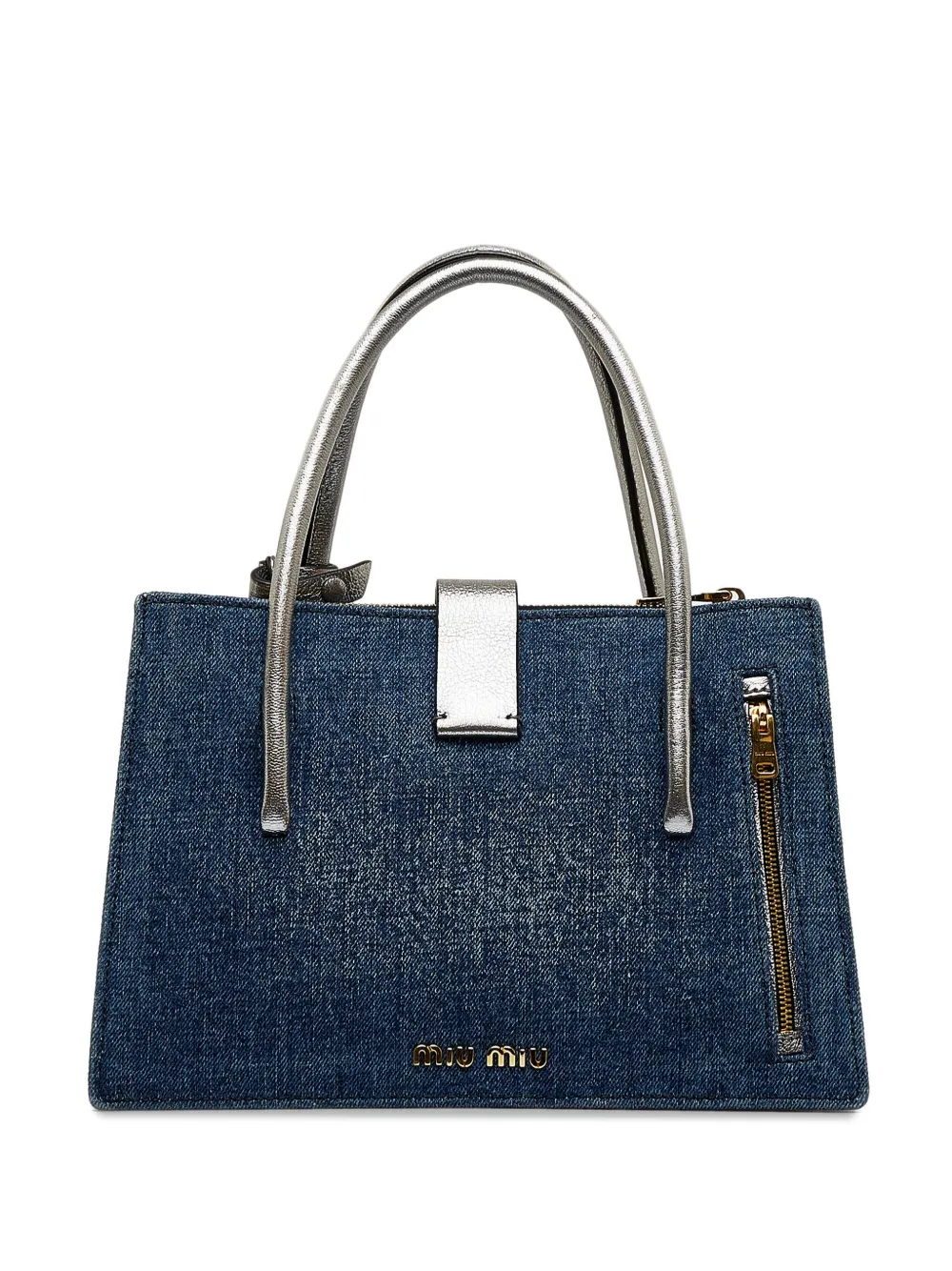 Miu Miu Pre-Owned panelled tote bag - Blauw