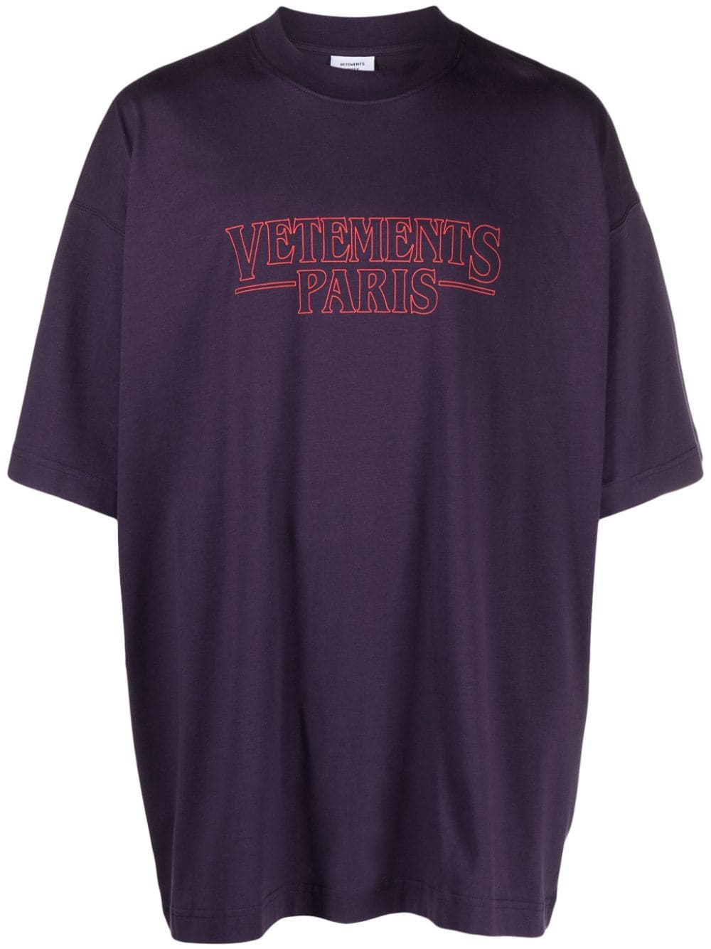 Vetements Logo-print Cotton T-shirt In Purple